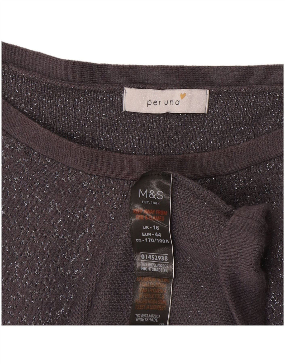 Marks & Spencer Womens Per Una Jumper Dress UK 16 Large Grey Flecked