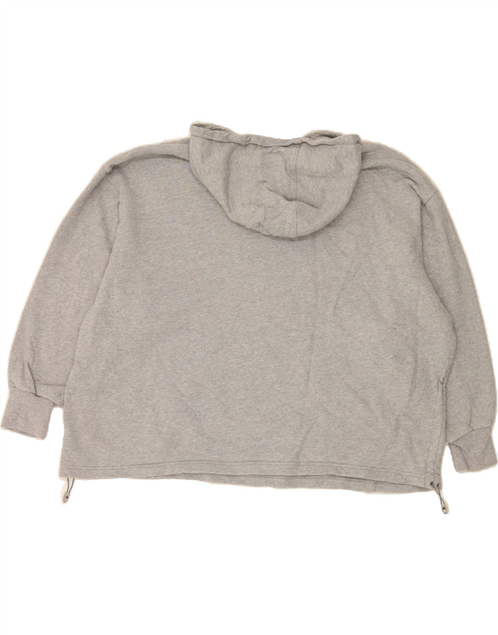 ADIDAS Womens Oversized Hoodie Jumper UK 12/14 Medium Grey Cotton Vintage Adidas and Second-Hand Adidas from Messina Hembry 