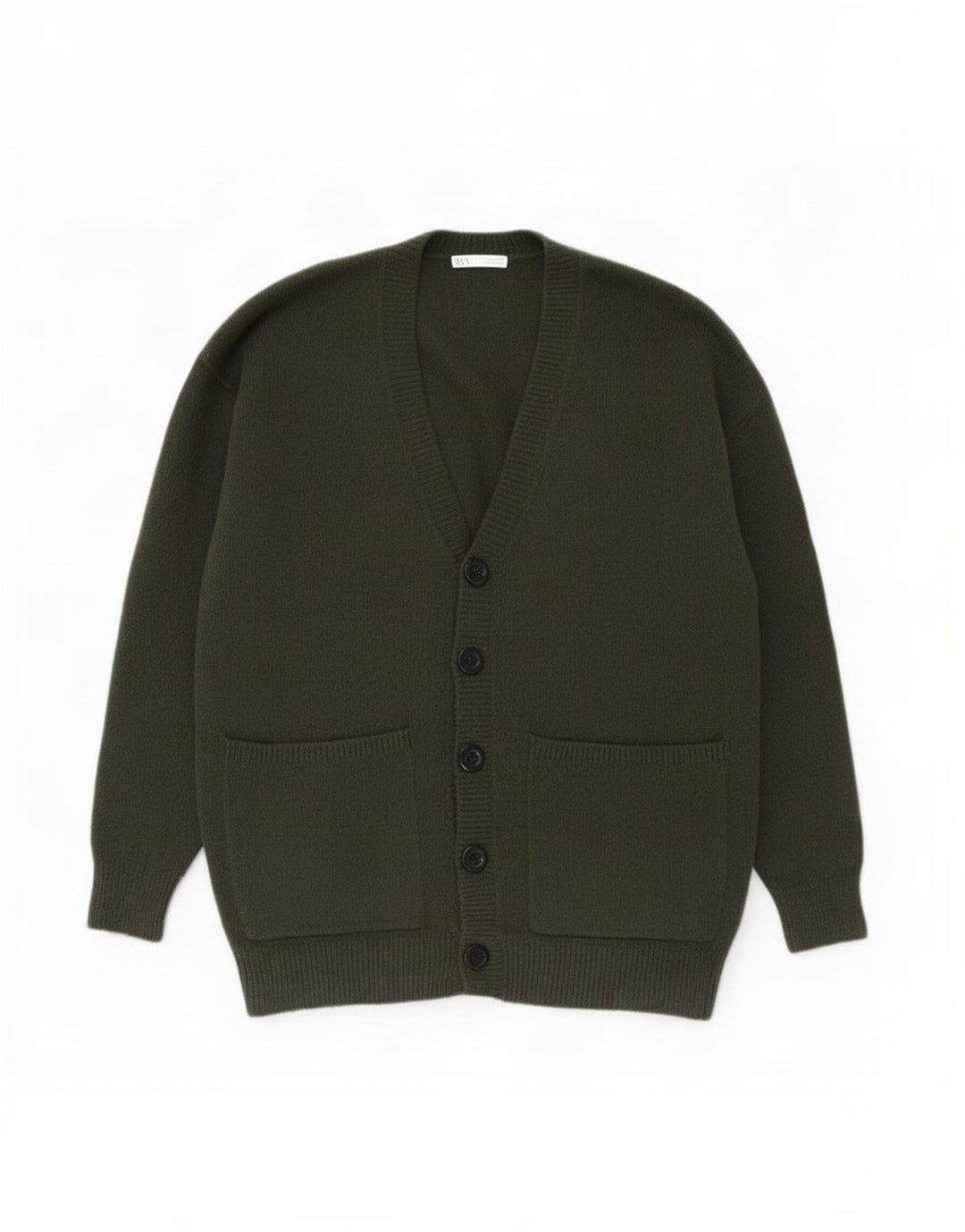 Zara Herre Cardigan Sweater Medium Khaki Akryl