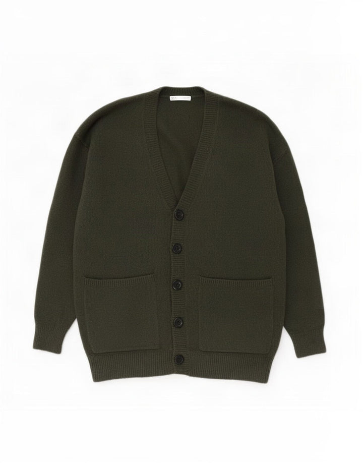 Zara Herre Cardigan Sweater Medium Khaki Akryl