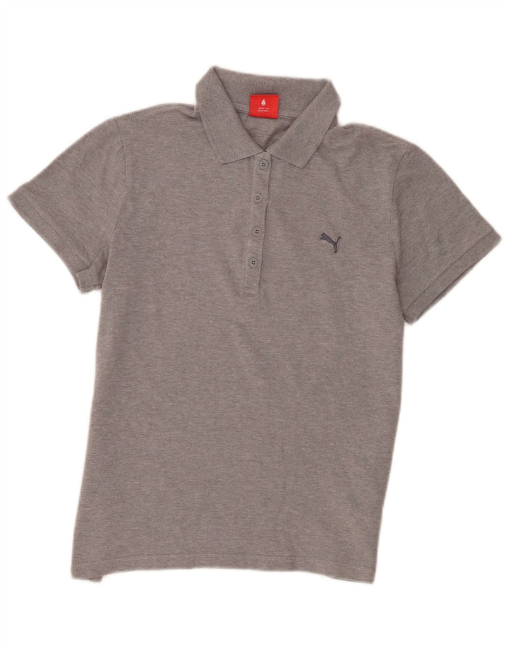 Puma Dame Polo Shirt UK 14 Medium Grey Bomuld