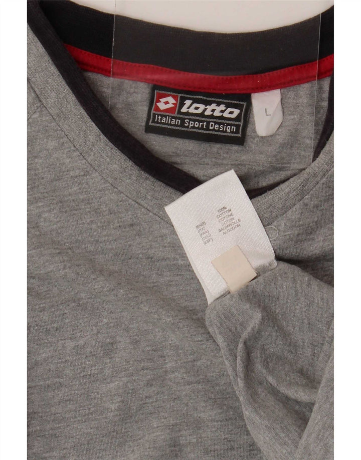 Lotto Herre T-Shirt Top Stor Grå Bomuld