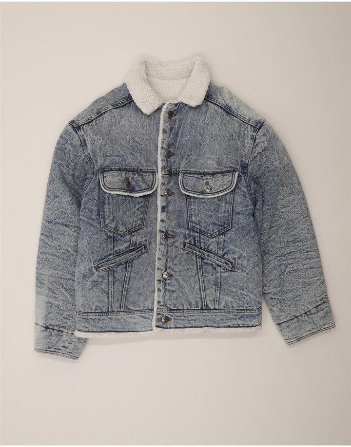 Parfois Herre Denim Sherpa Jacket UK 40 Large Blue Cotton