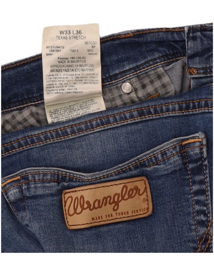 WRANGLER Dame Texas Stretch Straight Jeans W33 L31 Blå Bomuld