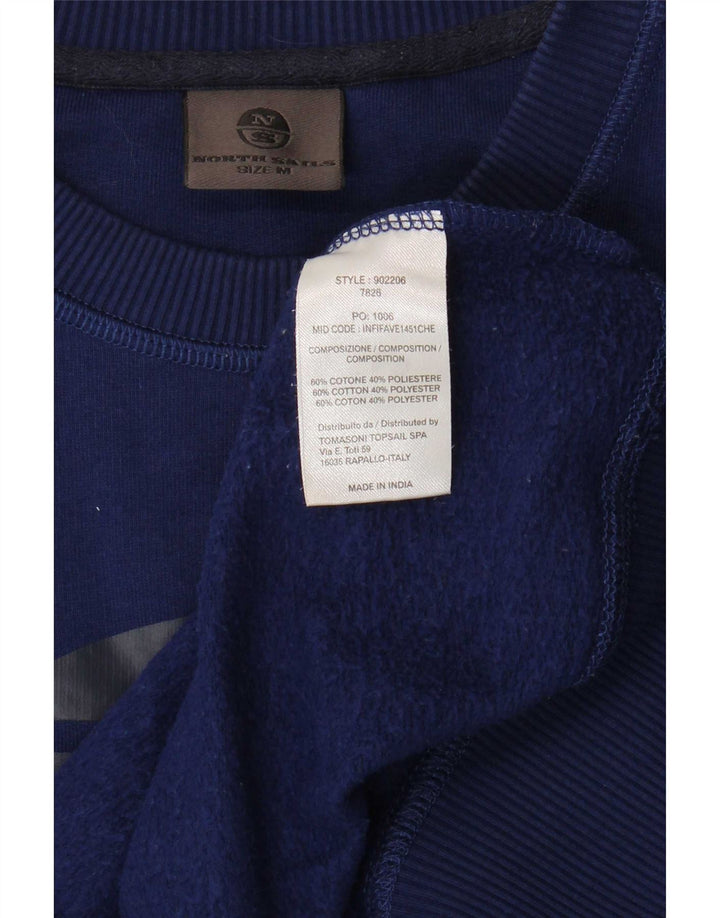 North Sails Herre Grafisk Sweatshirt Jumper Medium Blå Bomuld