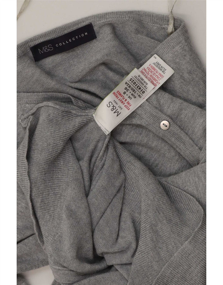 Marks & Spencer Dame Cardigan Sweater UK 8 Small Grey Flecked Viscose