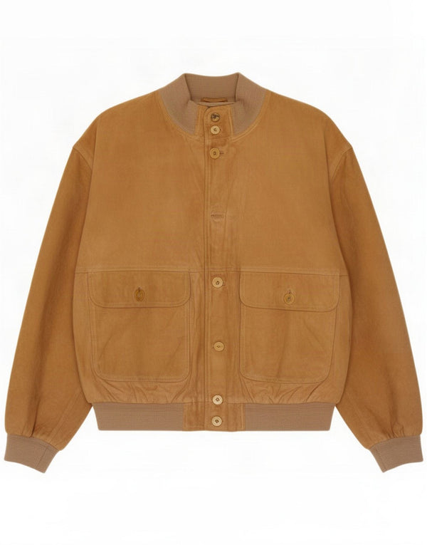 Vintage herre ruskind bomberjakke UK 42 XL Brun læder Retro