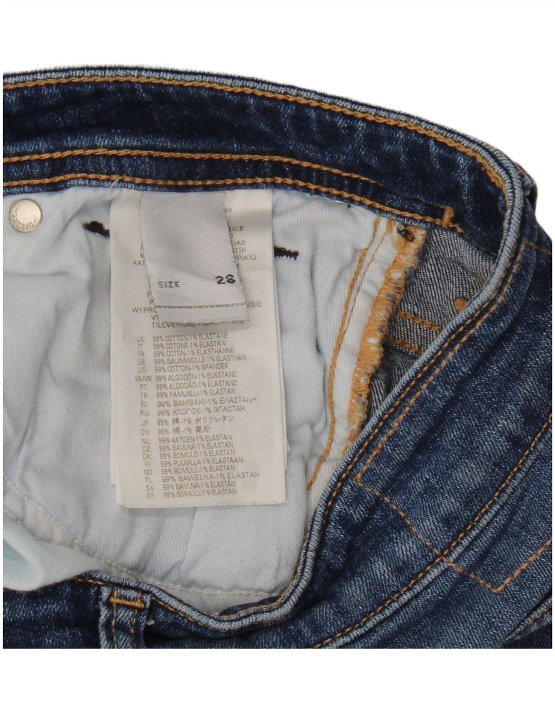Diesel Dame Slim Jeans W28 L26 Blå Bomuld