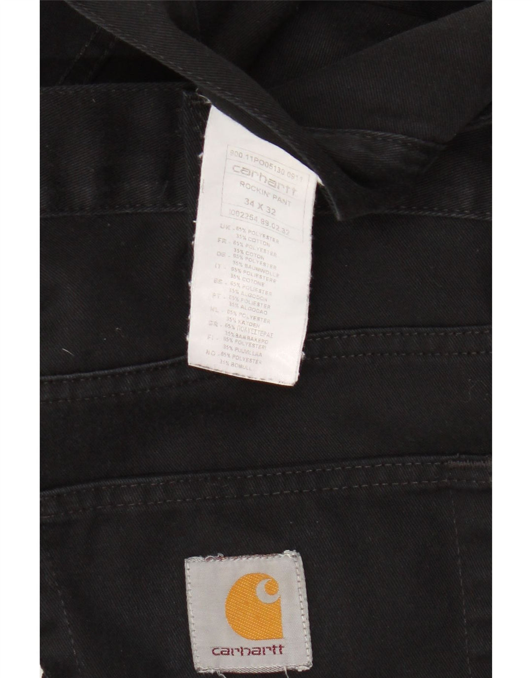 CARHARTT Straight Jeans til mænd W34 L32 Sort polyester