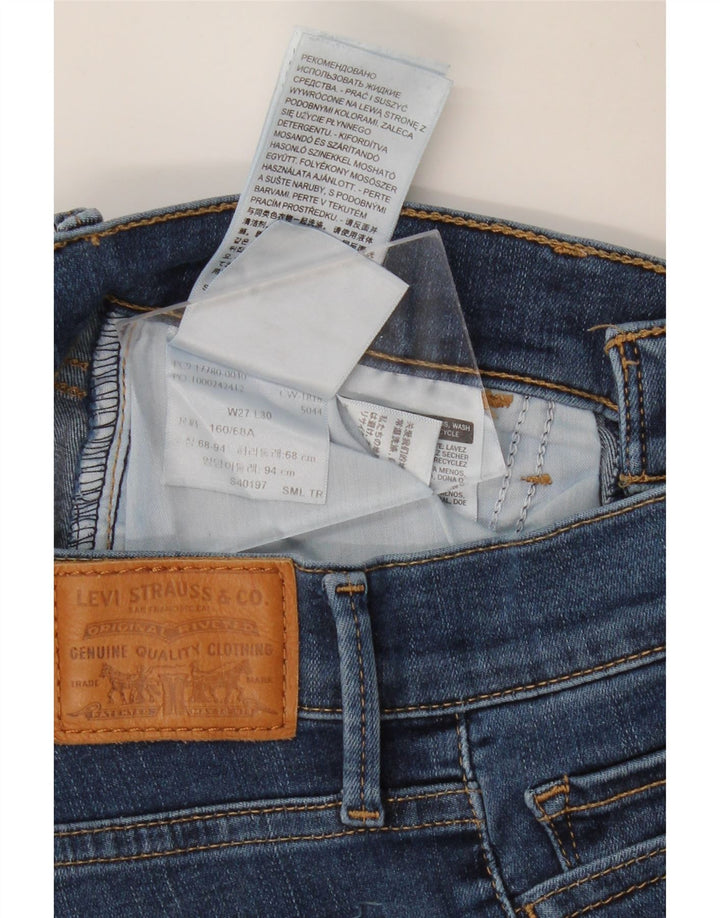 LEVI'S Dame 710 Super Skinny Jeans W27 L30 Blå Bomuld