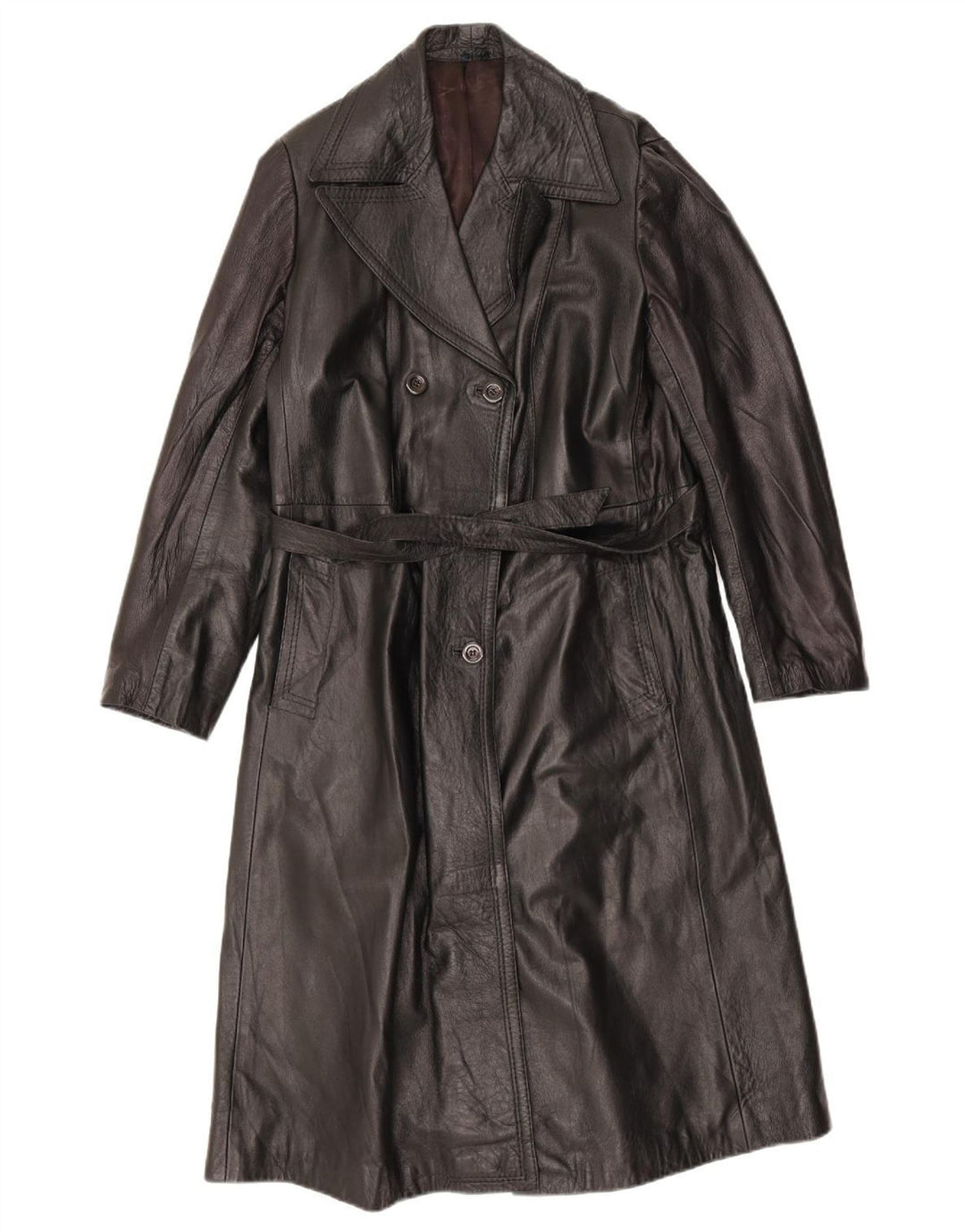 Vintage læderfrakke til kvinder UK 18 XL Sort