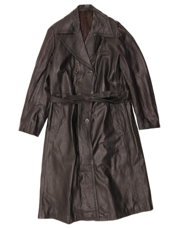 Vintage læderfrakke til kvinder UK 18 XL Sort