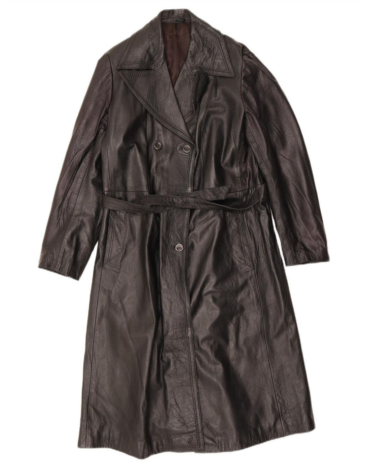 Vintage læderfrakke til kvinder UK 18 XL Sort