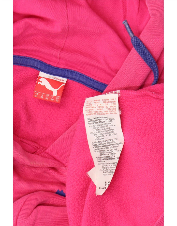 PUMA Grafisk hættetrøje til kvinder UK 12 Medium Pink Bomuld