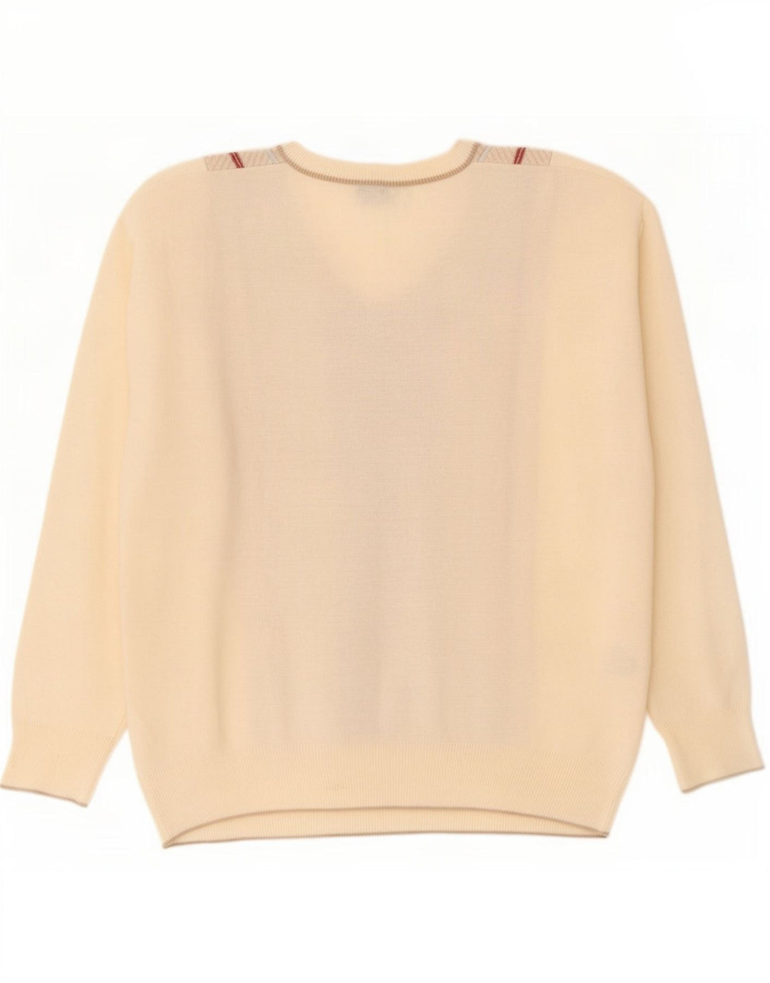 Gabicci Herre V-hals sweater XL Beige Colourblock Uld