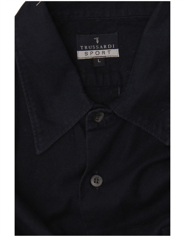 Trussardi herreskjorte stor marineblå
