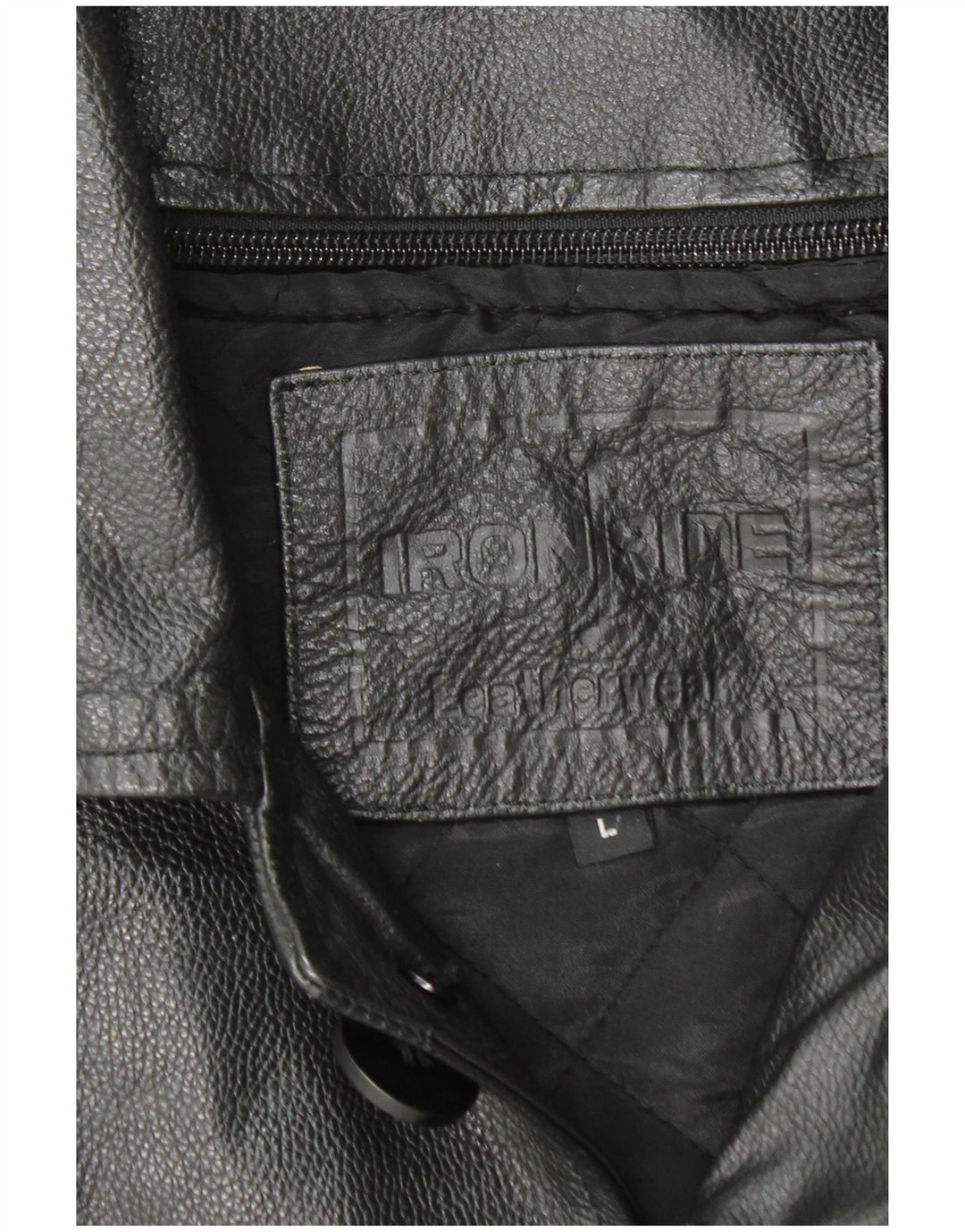 IRONSIDES Herre Læderjakke UK 40 Stor Sort Læder