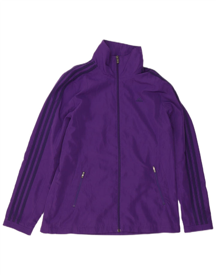 Adidas Dame Regnjakke UK 14 Stor Lilla Polyester