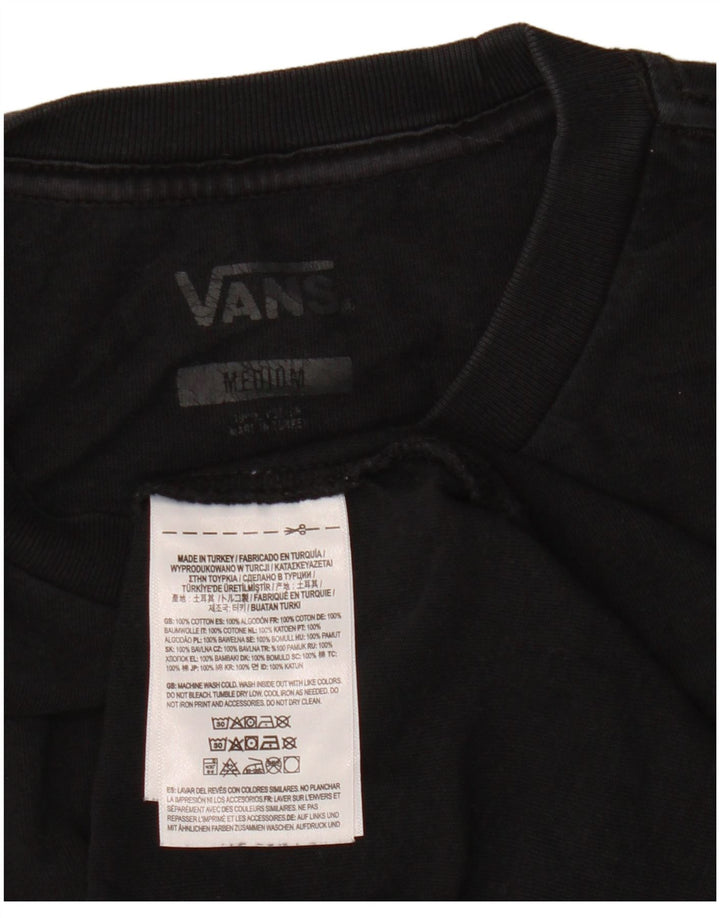 VANS Herre T-Shirt Top Medium Sort Bomuld