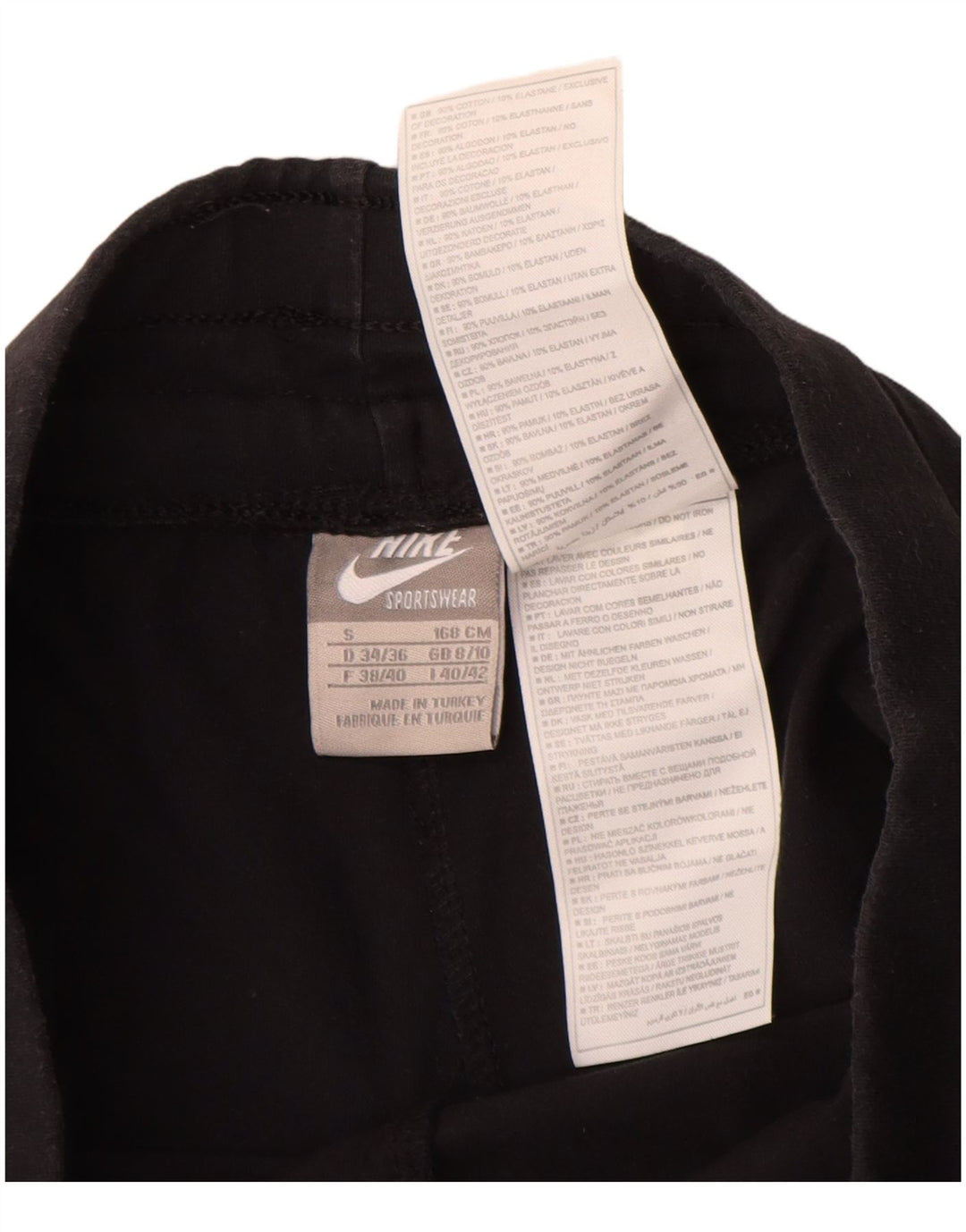 Nike træningsdragtsbukser til kvinder UK 8/10 Small Black Bomuld