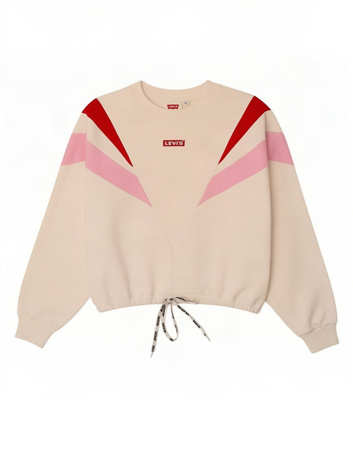 Levi's Dame Oversized Sweatshirt Jumper UK 10 Small White Colourblock