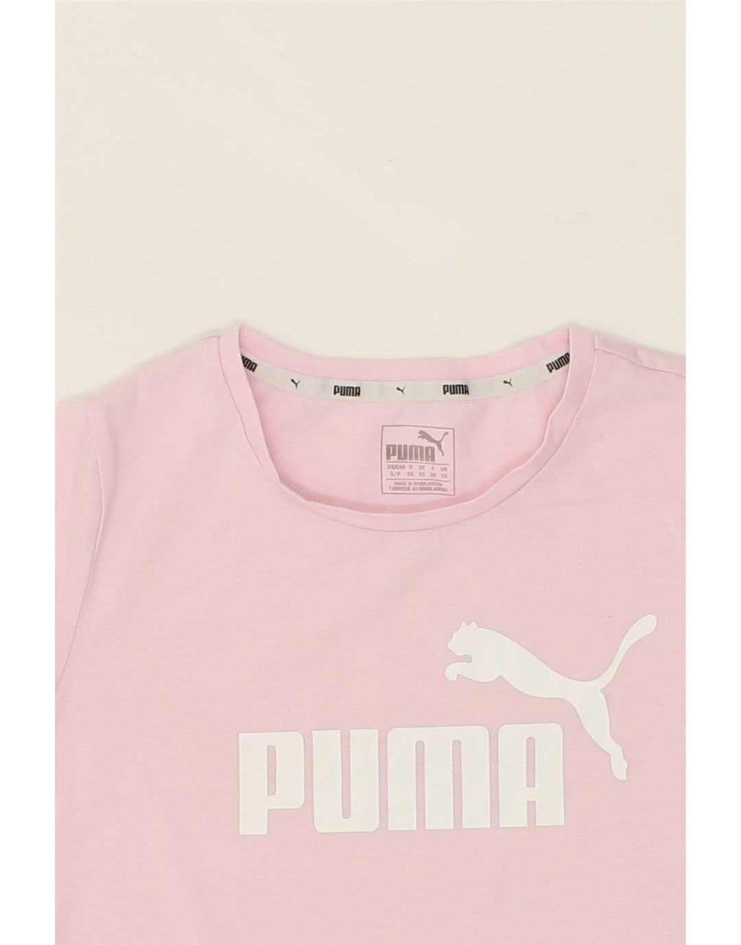 PUMA Womens Graphic T-Shirt Top UK 10 Small Pink Polyester Vintage Puma and Second-Hand Puma from Messina Hembry 