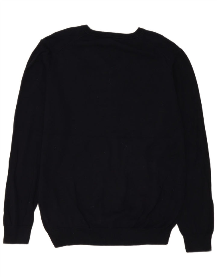 Gant Herre V-hals sweater Stor marineblå bomuld