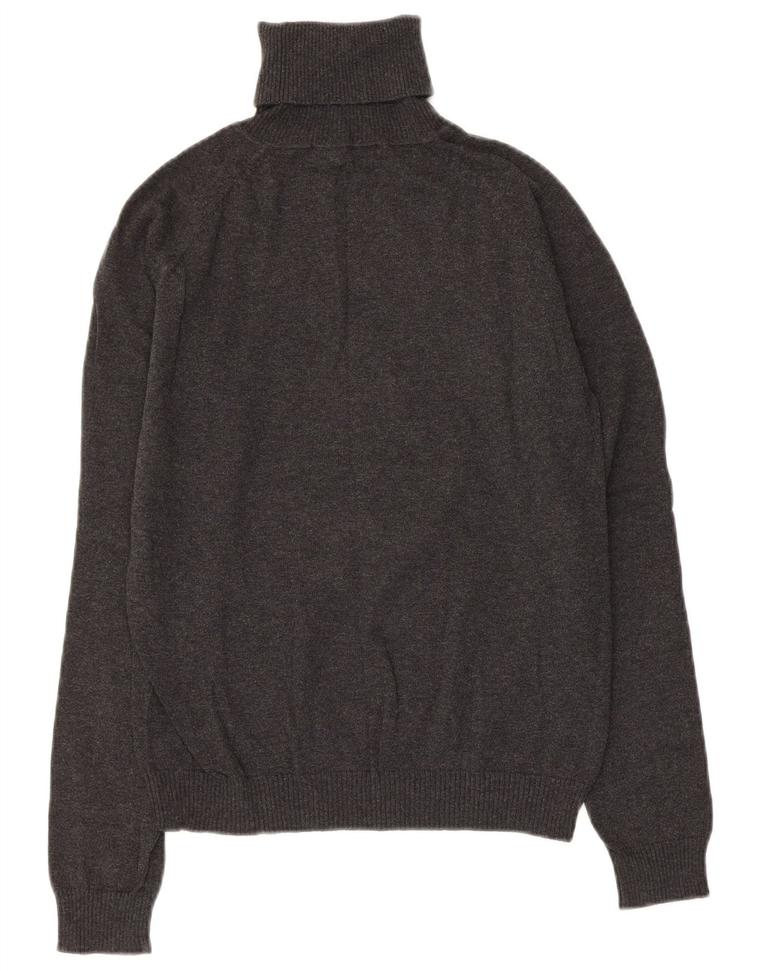 ZARA Dame Rullehals Sweater UK 18 XL Grå Bomuld