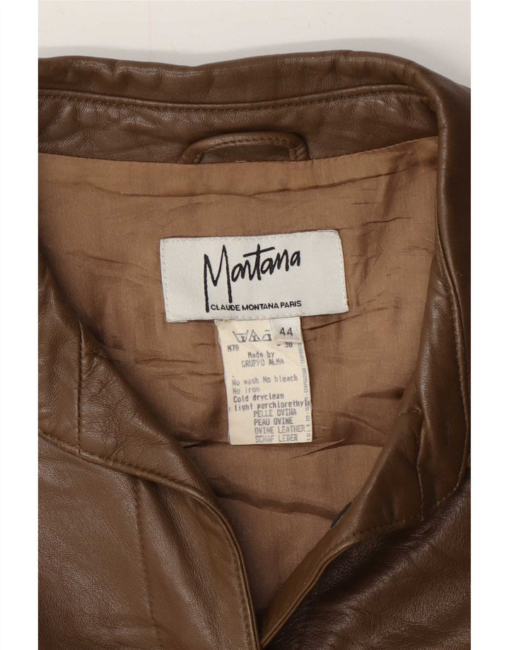 MONTANA Dame Læderjakke IT 44 Medium Brun