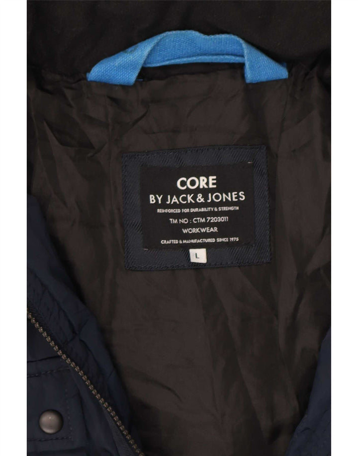 Jack & Jones Herre hættepolstret jakke UK 40 Large Navy Blue
