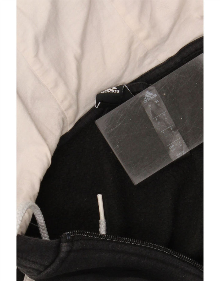 ADIDAS Mens Zip Hoodie Sweater Small Black Cotton Vintage Adidas and Second-Hand Adidas from Messina Hembry 