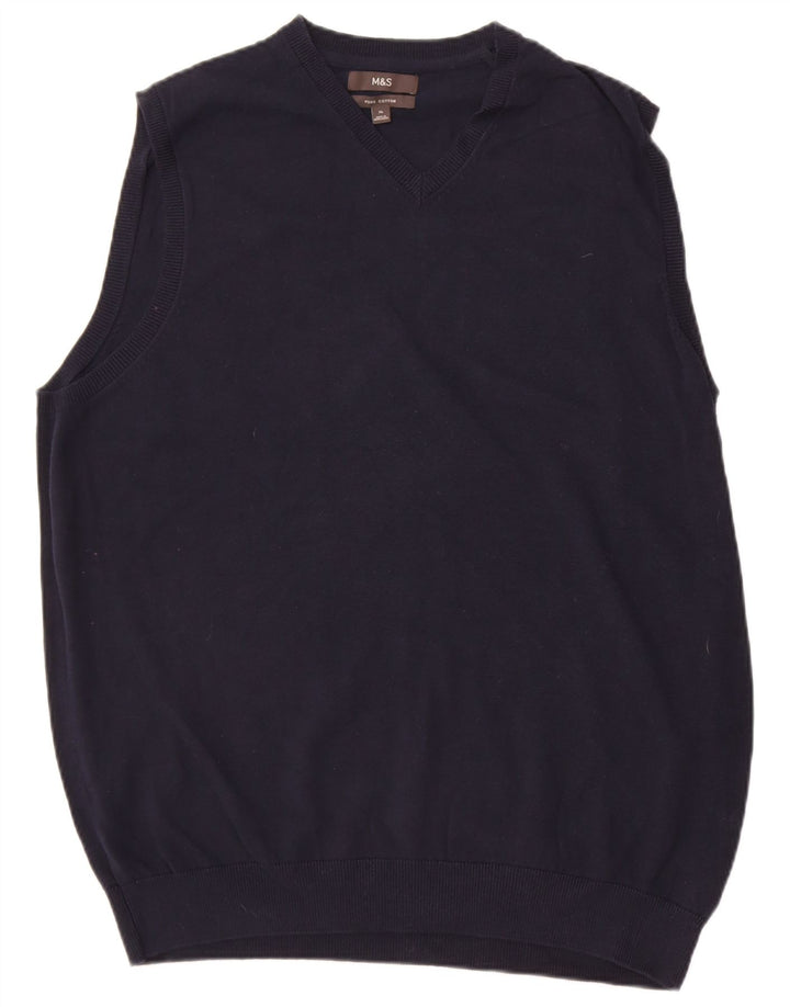 Marks & Spencer Herrevest Tank Top XL Marineblå Bomuld