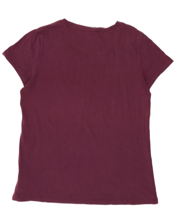 Puma Grafisk T-Shirt Top UK 16 Stor Burgundy Bomuld