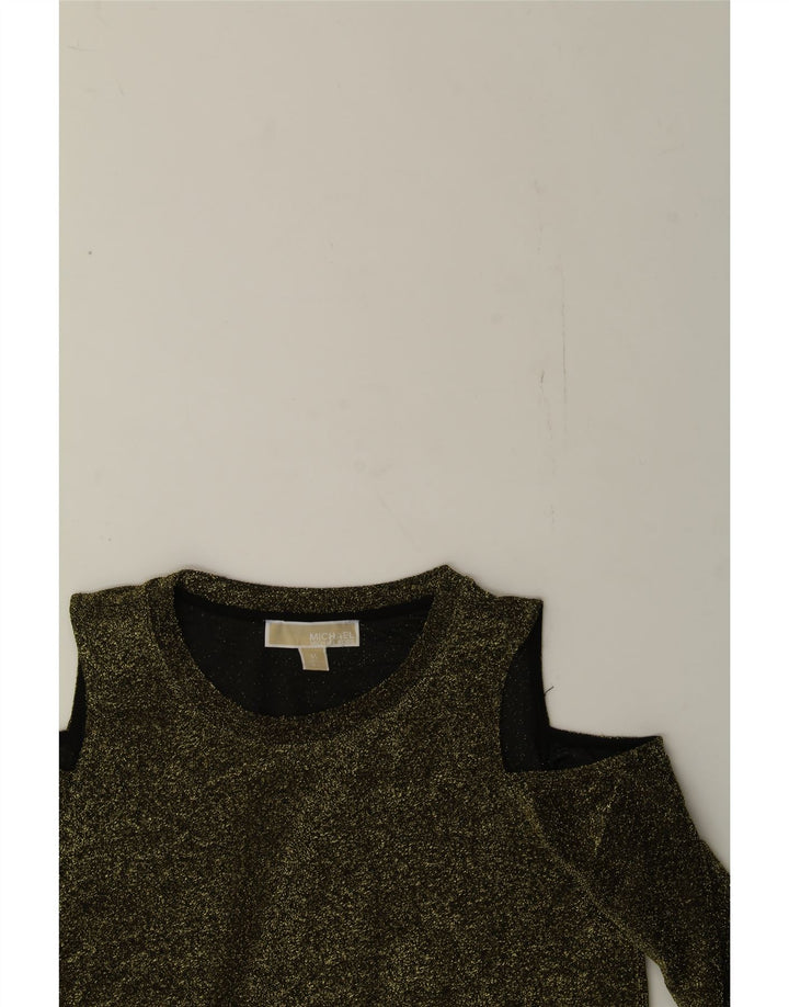 MICHAEL KORS Womens Blouse Top UK 12 Medium Gold Polyester Vintage Michael Kors and Second-Hand Michael Kors from Messina Hembry 