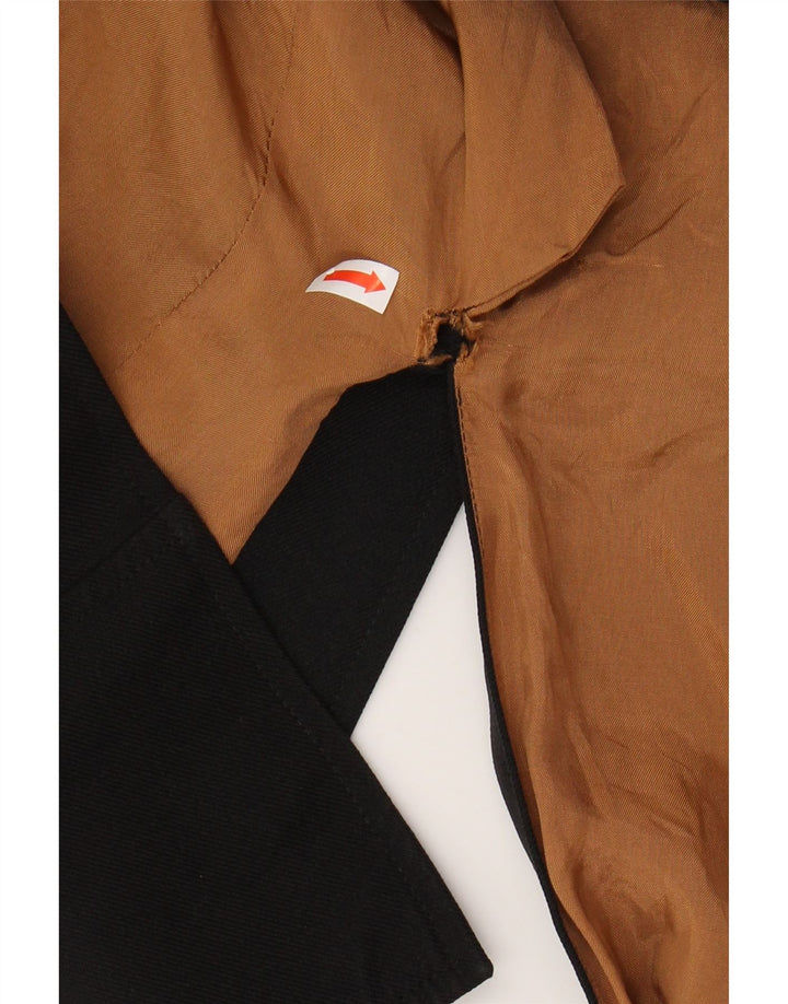 VINTAGE Dame 4-knaps blazerjakke UK 12 Medium Sort Polyester