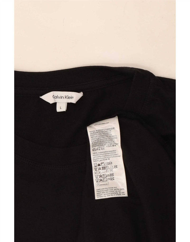 Calvin Klein Herre T-Shirt Top Stor Sort Bomuld