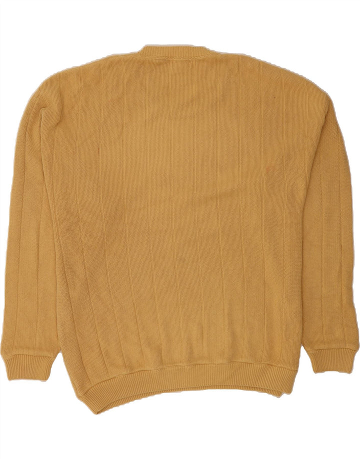 IZOD Mens Oversized Crew Neck Jumper Sweater XL Yellow Cotton Vintage Izod and Second-Hand Izod from Messina Hembry 