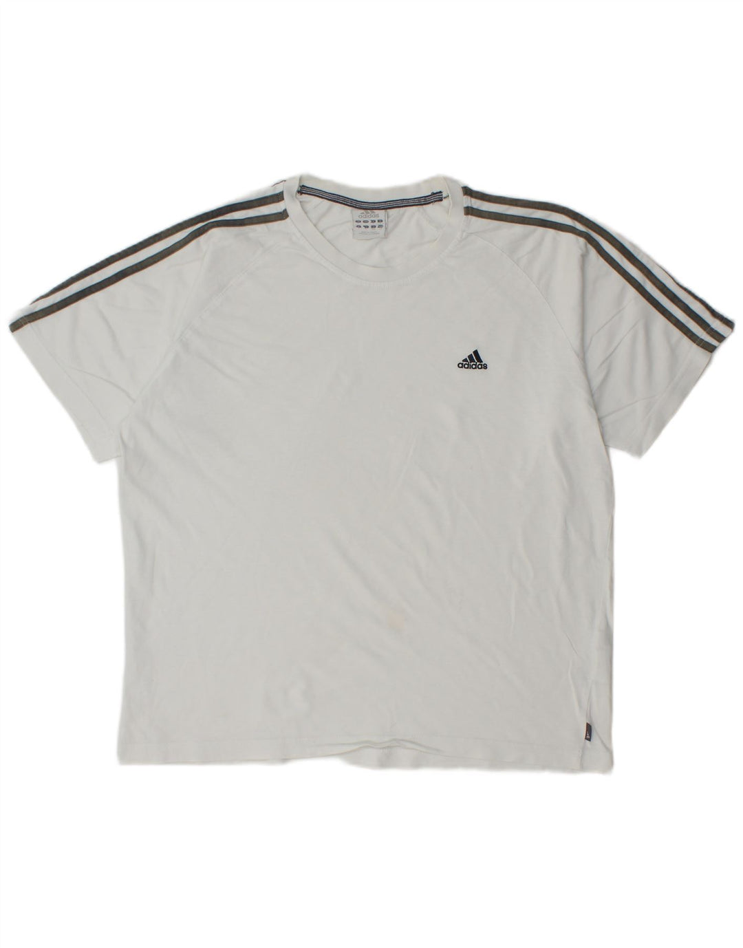 ADIDAS Herre T-Shirt Top Stor Hvid Bomuld