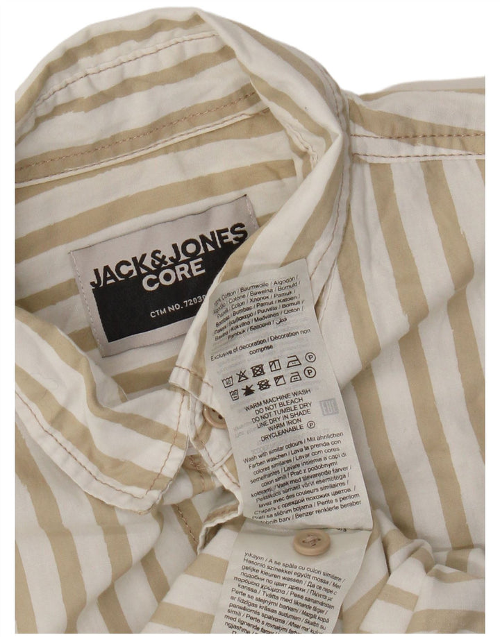 Jack & Jones Kortærmet Herreskjorte Medium Beige Stribet Bomuld