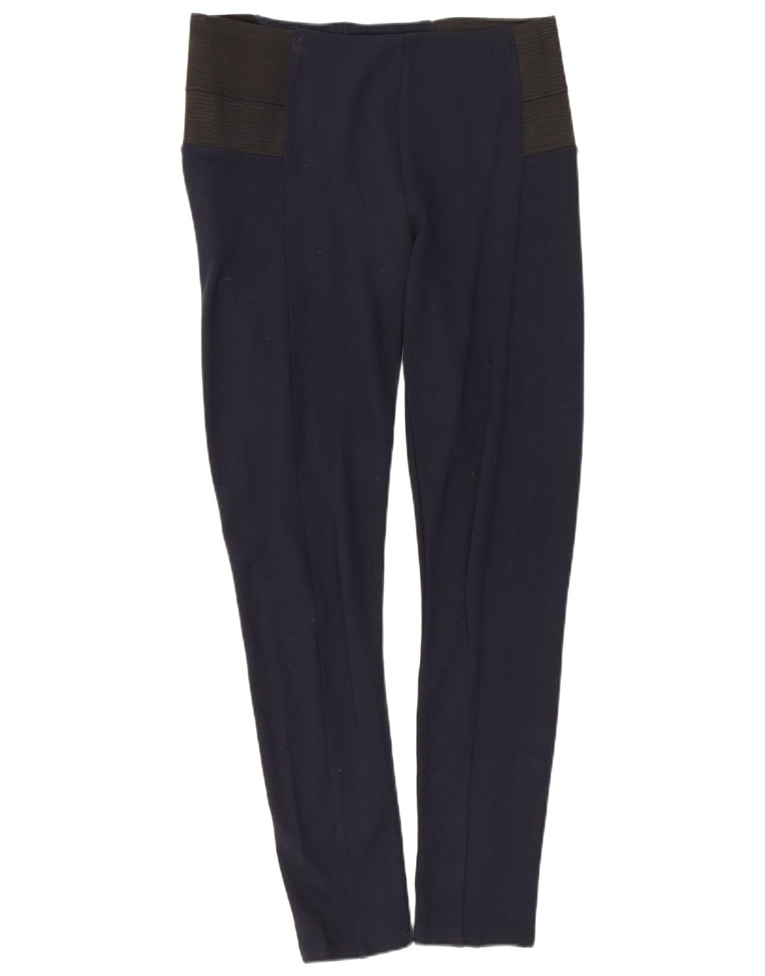 Zara Womens Leggings UK 14 Large Navy Blue Colourblock Viscose