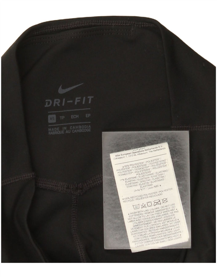Nike Dame Capri Leggings UK 4 XS Sort Polyester