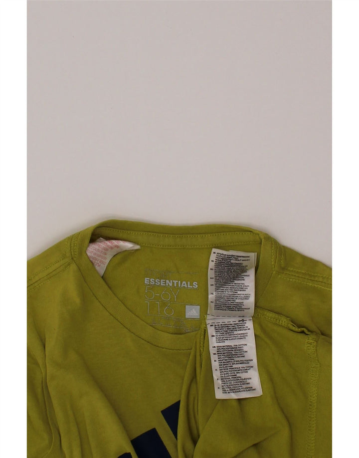 ADIDAS drenge Climalite grafisk T-shirt top 5-6 år grøn bomuld