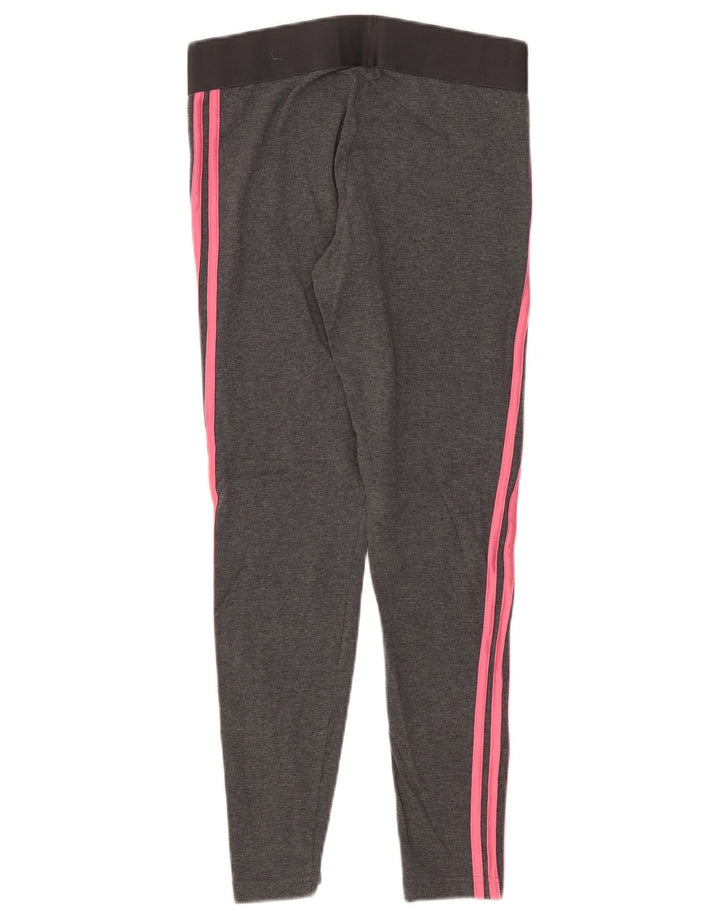 Adidas Dame Leggings UK 12/14 Medium Grey Bomuld