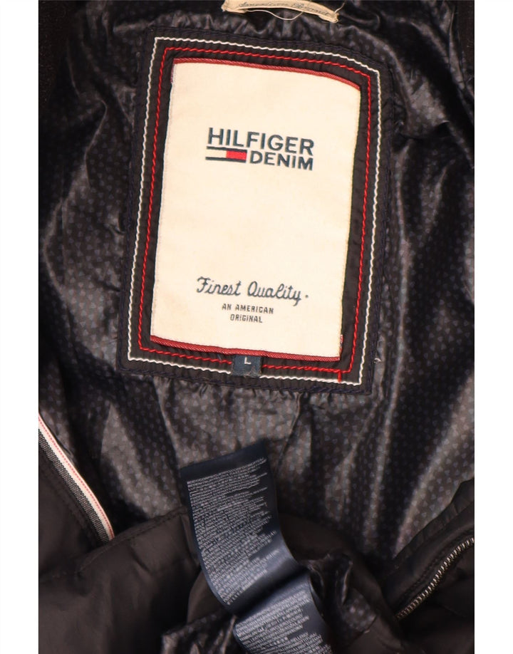 Tommy Hilfiger Dame Polstret Frakke UK 16 Large Black Polyester