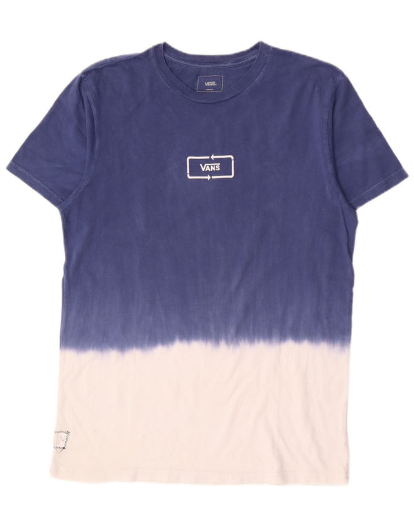 Vans Herre T-shirt Top Medium Blue Colourblock Bomuld