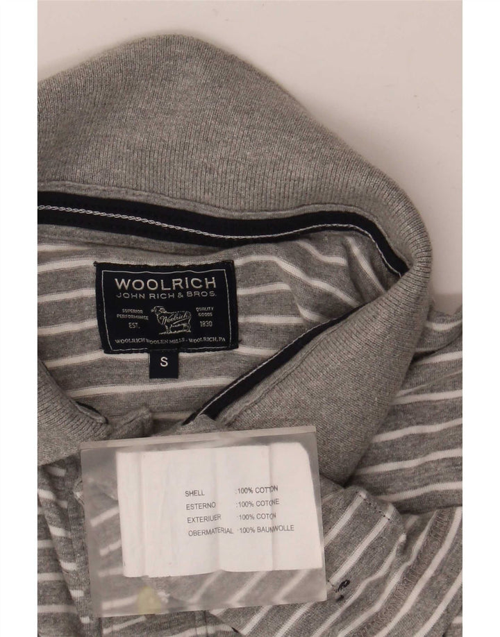 Woolrich herre poloshirt lille grå stribet bomuld