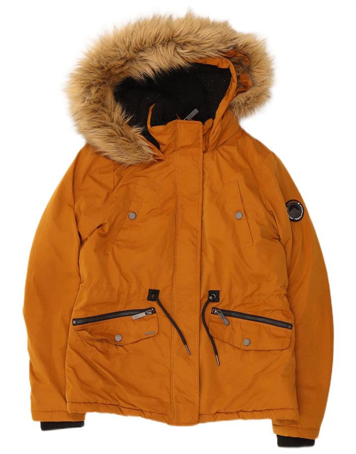 SUPERDRY vindjakke med hætte til kvinder UK 8 Small Orange Polyester