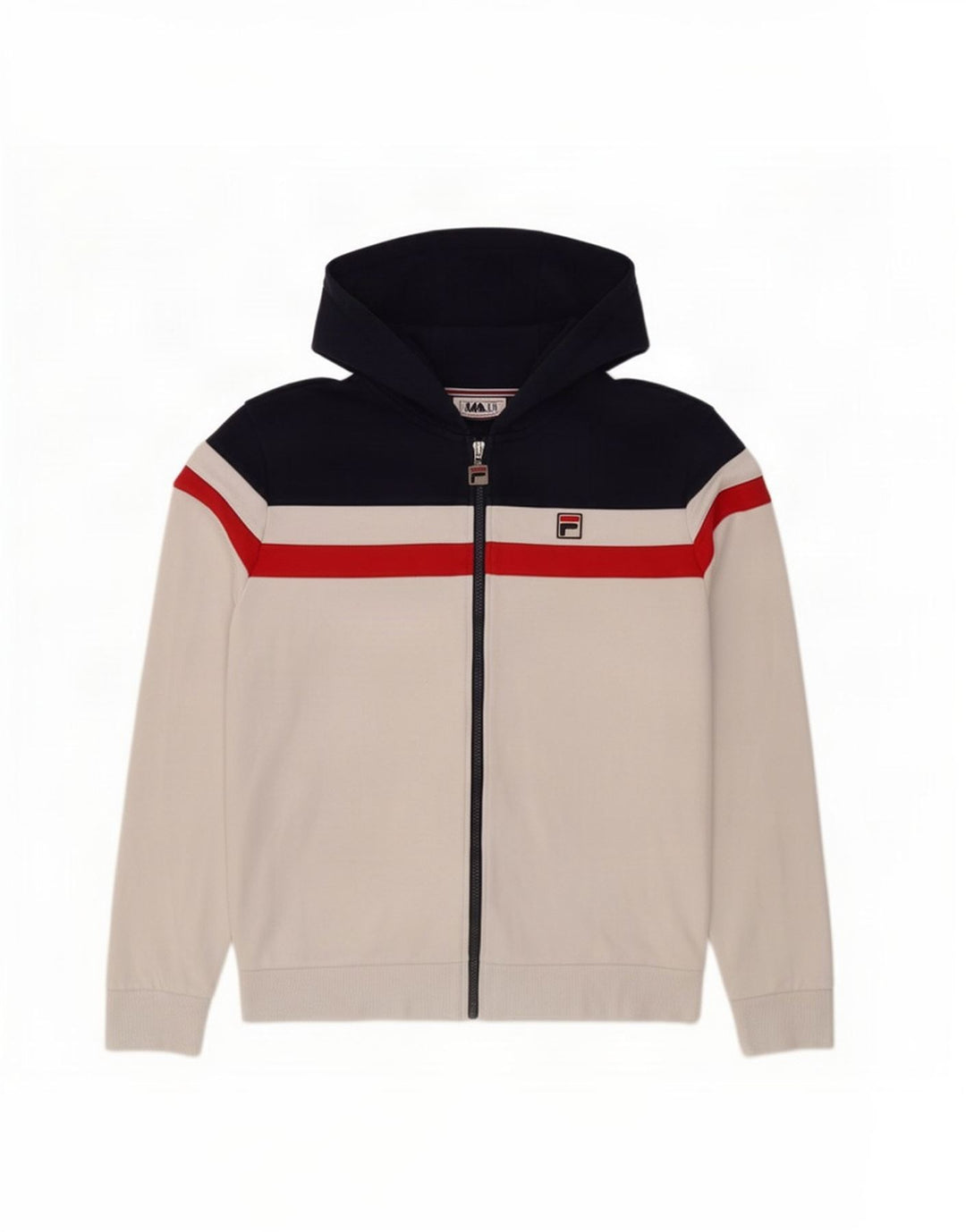 Fila Hættetrøje med lynlås til mænd Medium White Colourblock Bomuld