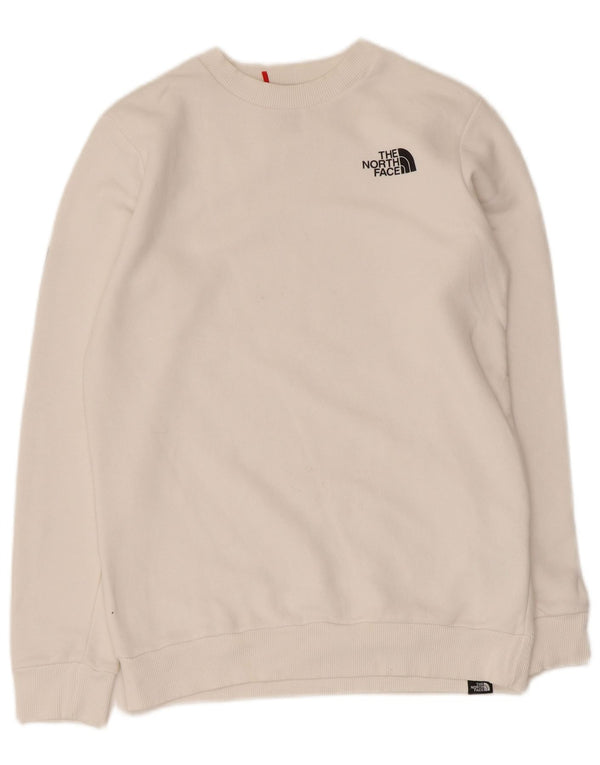 The North Face Dame Grafisk Sweatshirt Jumper UK 6 XS Hvid Bomuld