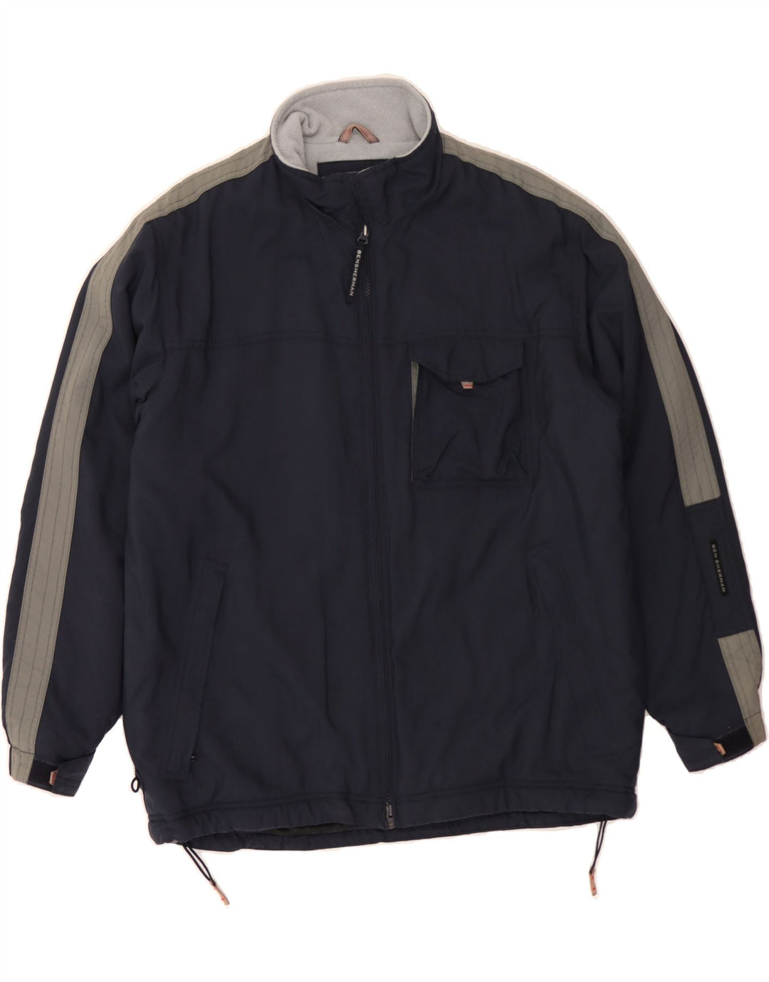 BEN SHERMAN Herre vindjakke UK 40 Large Navy Blue Colourblock